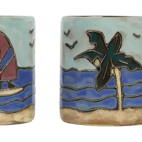 Mara Stoneware Palm Trees/Surfer Mug