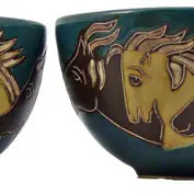 Mara Latte Mug - Horses (Green)