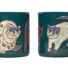 Mara Stoneware Cat Mug - Green