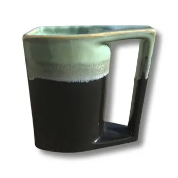 Black/Teal Glazed Artisan Mugs