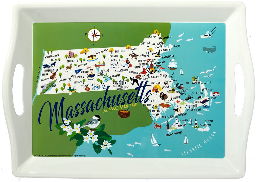 Massachusetts - 2-Handle Butler Tray