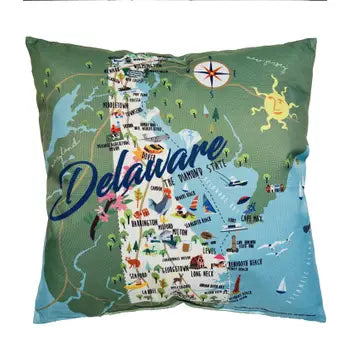 Delaware State - 18" Square Pillow